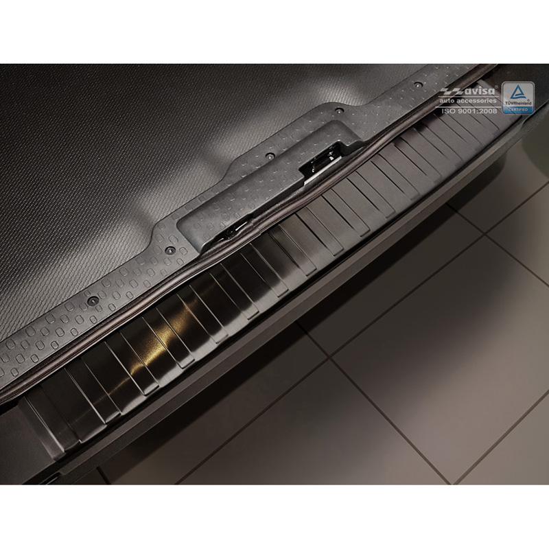 Zwart RVS Achterbumperprotector  Opel Vivaro 2014-2019 & Renault Trafic 2014-2019 & FL 2019- / Fiat Talento 2016- / Nissan NV300 2016-2019 & FL 2019-2021 'Ribs'