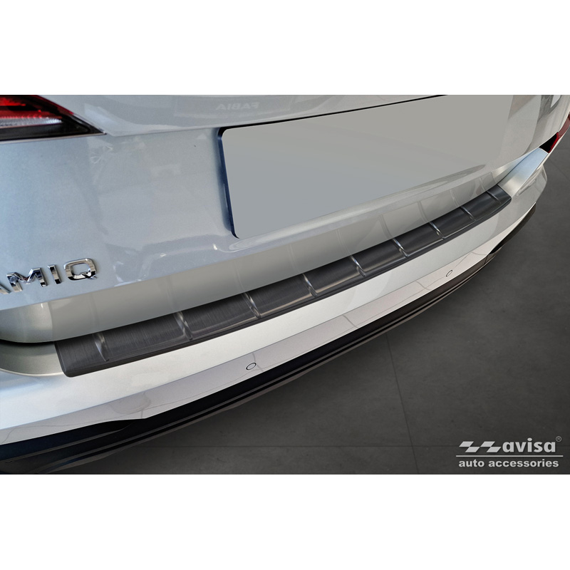 Zwart RVS Achterbumperprotector  Skoda Kamiq Facelift 2023- 'Ribs'