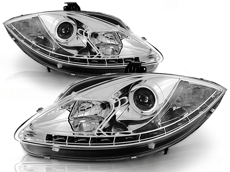 Faros Seat Leon/Altea/Toledo 05- cromo con echte led dagrij