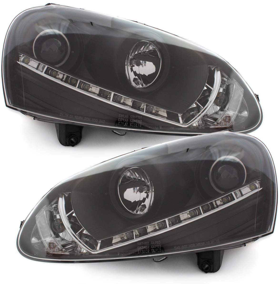 Headlights VW Golf V 03-09 Devil Eyes Dlite LED Black