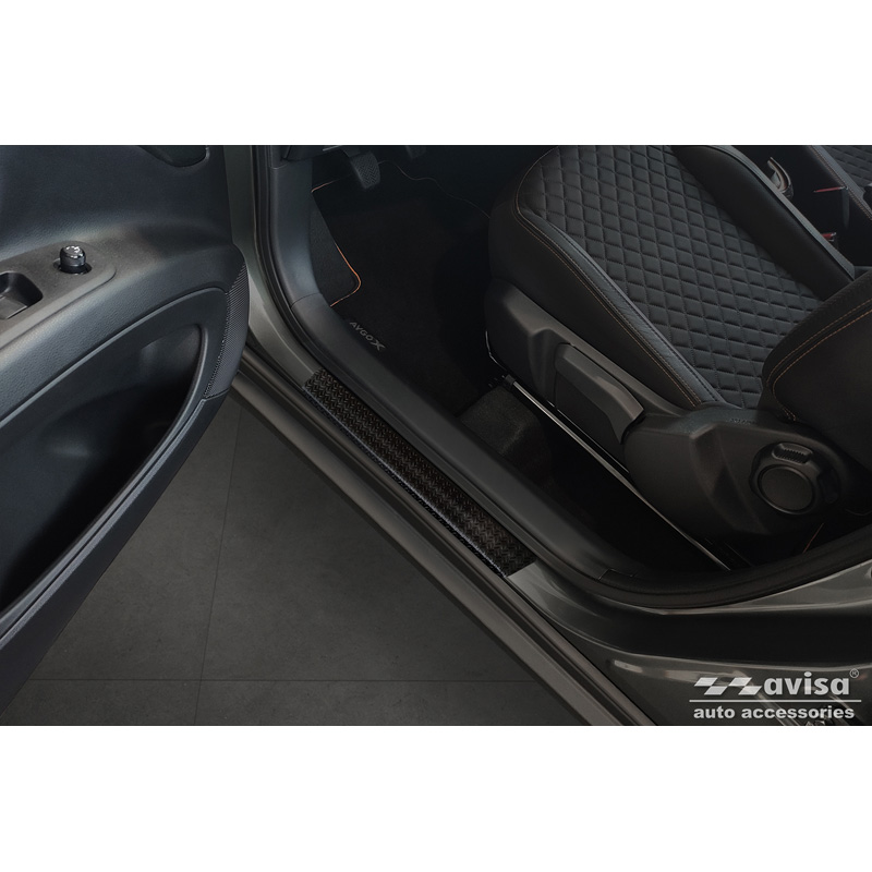 Aluminium Instaplijsten 'Riffled Plate'  Toyota Aygo X 2022- - 4-delig - Zwart