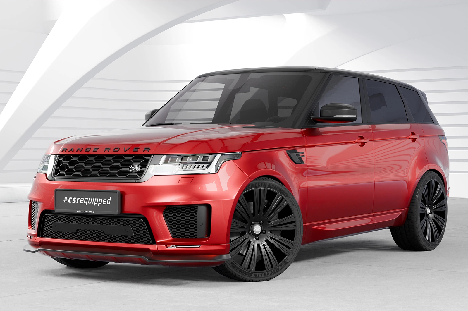 Voorspoiler Land Rover Range Rover Sport Glans Zwart (Facelift) 2017 – CSR Automotive