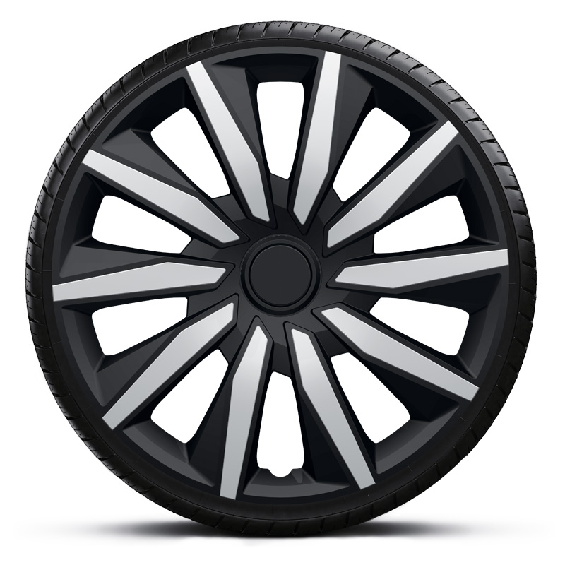 4-Delige Wieldoppenset Decente 16-inch zilver/zwart