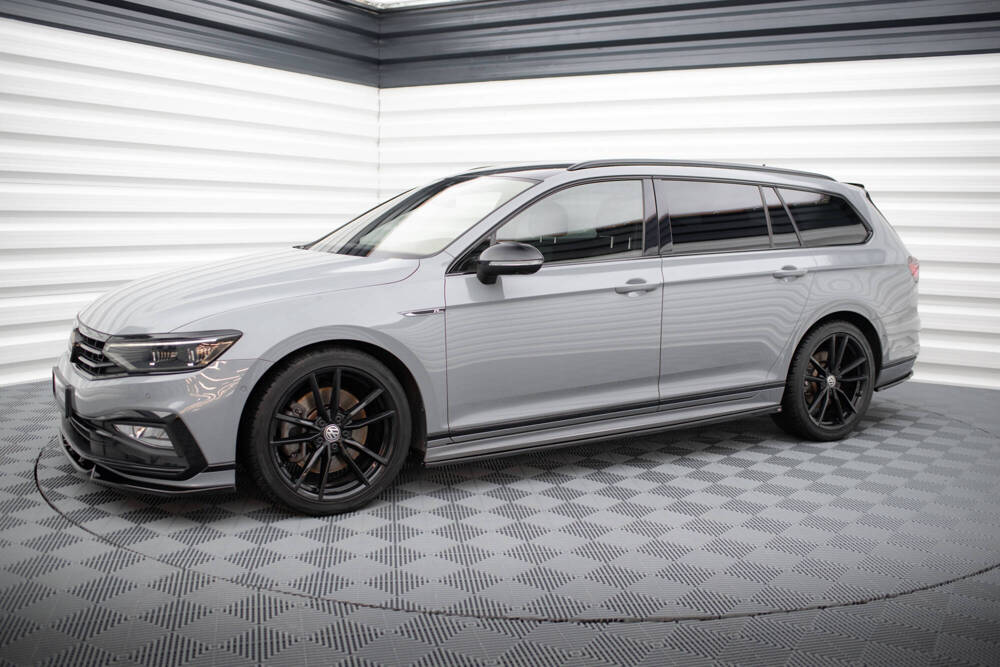 Zijskirts Volkswagen Passat R-Line B8 FL Glans Zwart Maxton