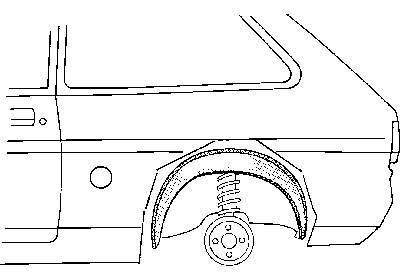 spatbordrand, binnen, links Opel Corsa A, 1983-1993
