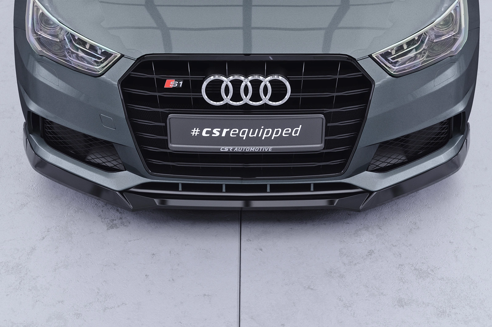 Voorspoiler Audi S1 8X glans zwart