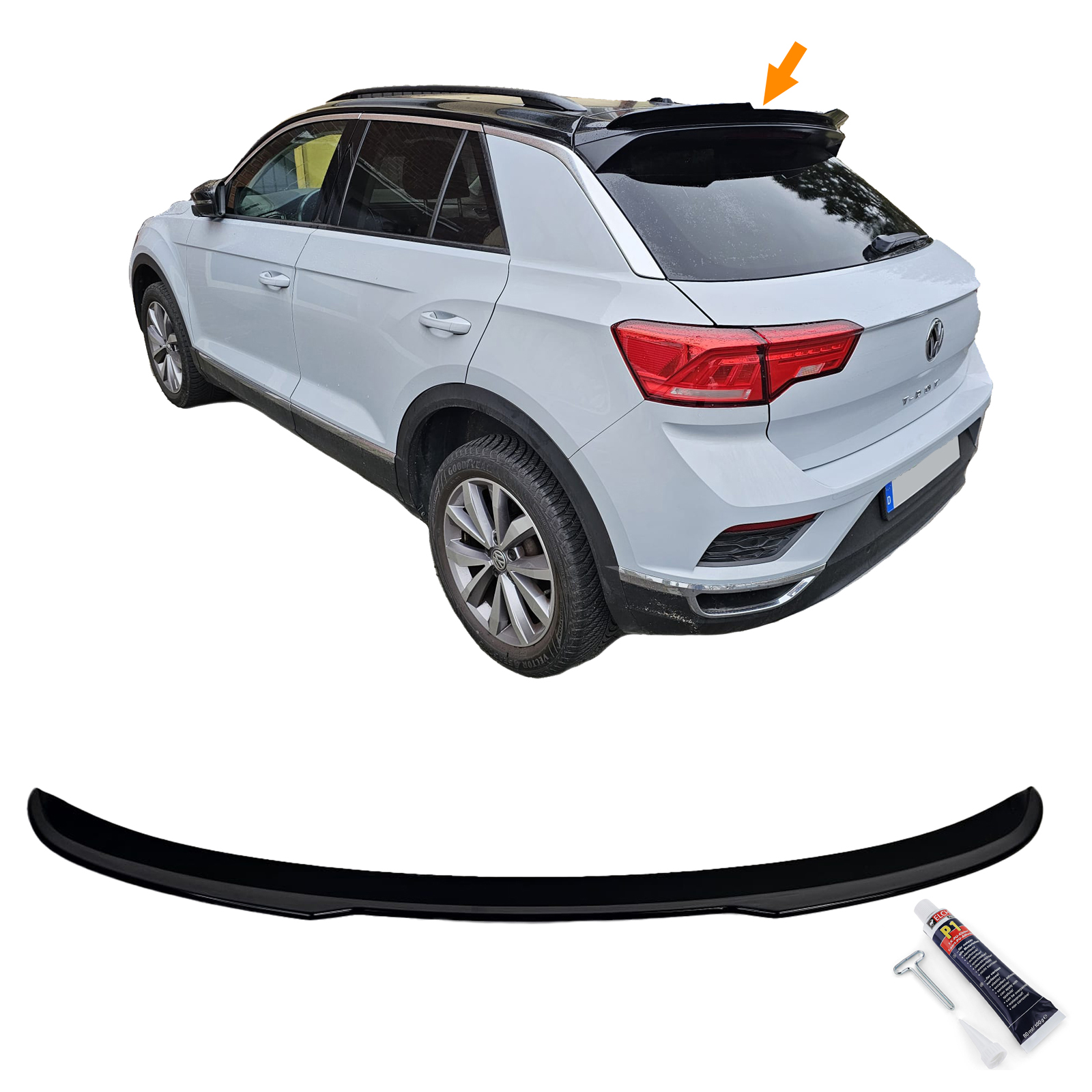 Spoiler Volkswagen T-Roc 17-21 Glans Zwart