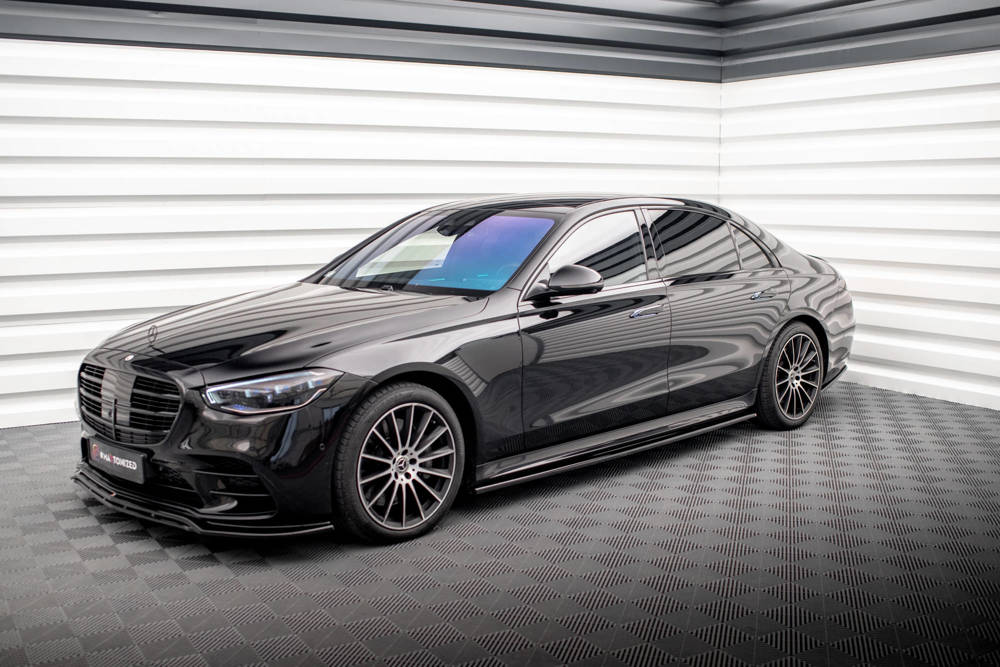Zijskirts Mercedes S Klasse Lang W223 AMG Pakket Maxton Glans Zwart