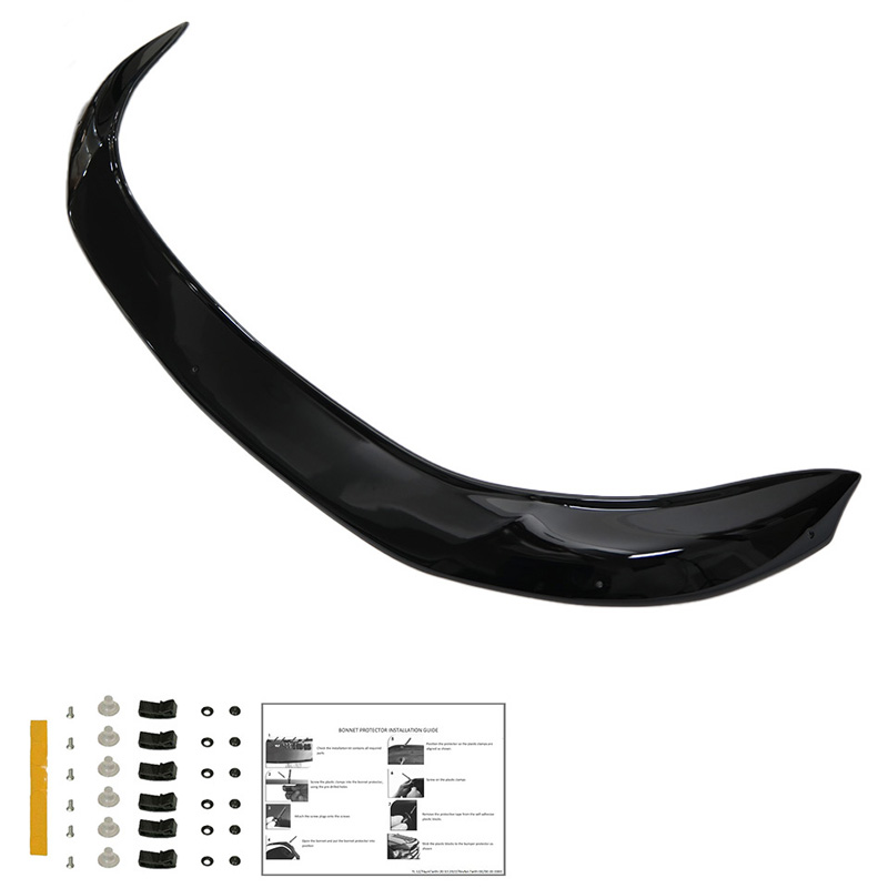 Motorkapbeschermer (steenslagcover)  Mitsubishi L200 Triton 6 2019- - Glanzend zwart
