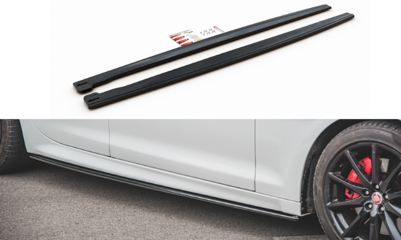 Zijskirts Diffusers Jaguar XJ X351 Glanzend Zwart