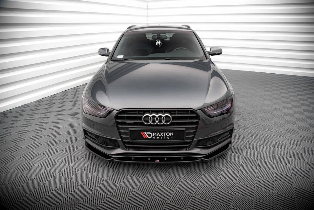 Voorspoiler V.3 Audi A4 S-Line / S4 B8 FL Maxton Glans Zwart