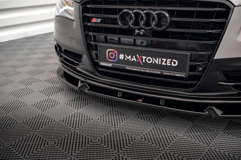 Voorspoiler V.2 Audi S8 D4 Maxton Glans Zwart