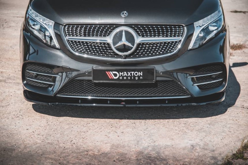 Voorspoiler Mercedes V-Klasse W447 AMG-Line Maxton Design glans zwart v.2