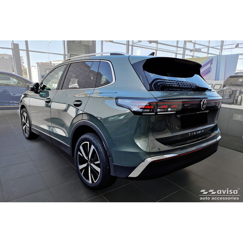 Zwart RVS Achterbumperprotector  Volkswagen Tiguan (CT1) 2024- 'Ribs'