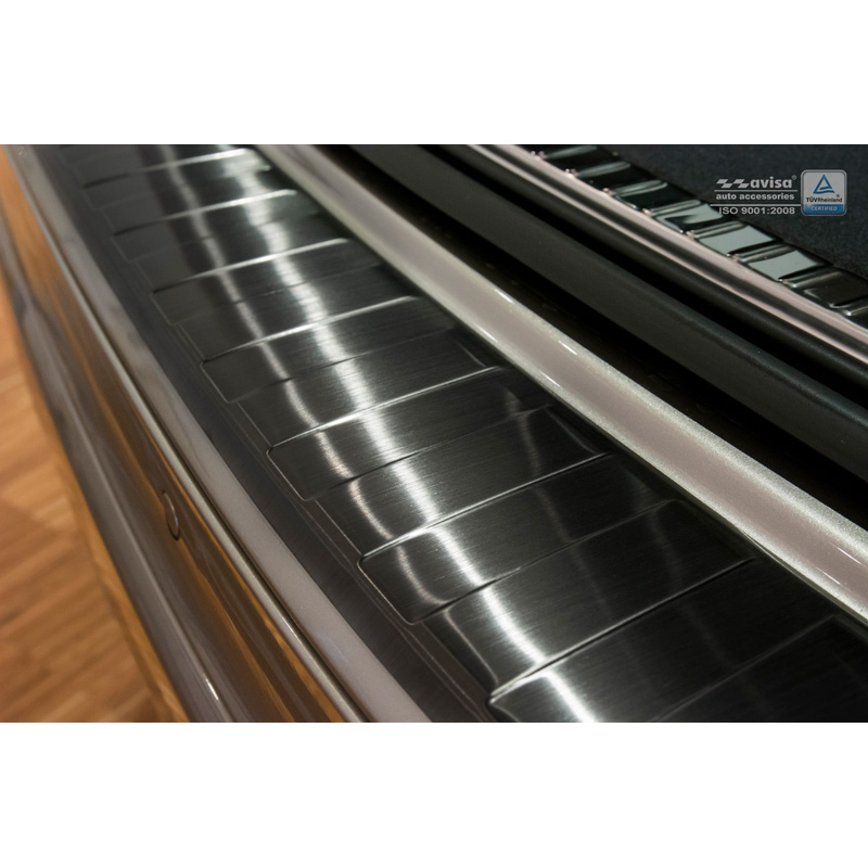 Zwart RVS Achterbumperprotector  Volvo XC60 2013-2016 'Ribs'