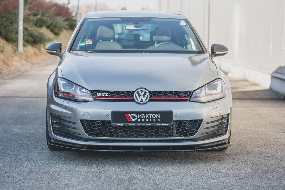 Voorspoiler V.1 VW Golf 7 GTI Maxton Glans Zwart