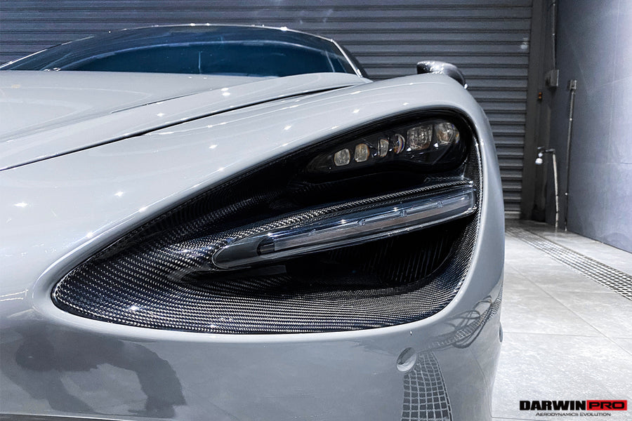 McLaren 720s Dry Carbon Fiber Headlight Inserts Trim Replacement 2017-2020