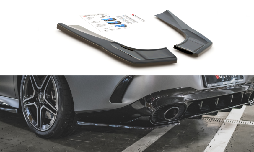 Achter zijskirts Mercedes CLA 35/45 AMG C118 Maxton Design glans zwart