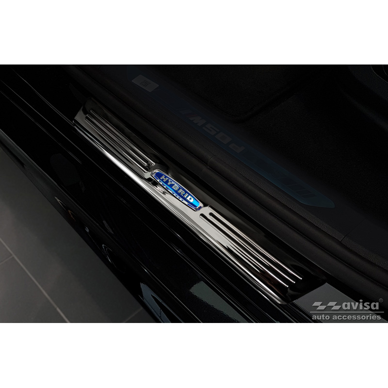 Zwart RVS Instaplijsten  BMW X6 G06 2019- 'Hybrid' - 4-delig