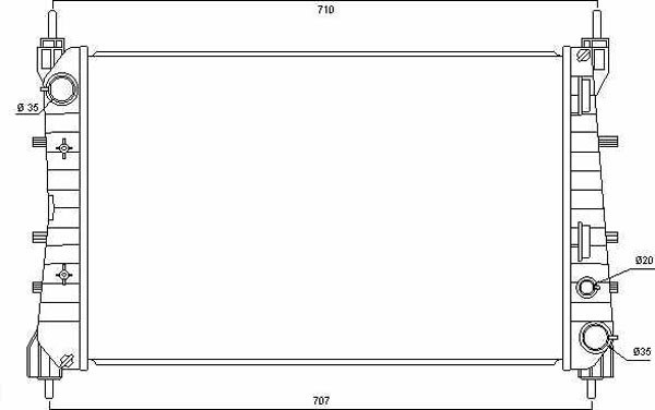 Radiator LINEA 07->> 620x395x27 1.4I/1.3/1.6JTDM +/-AC