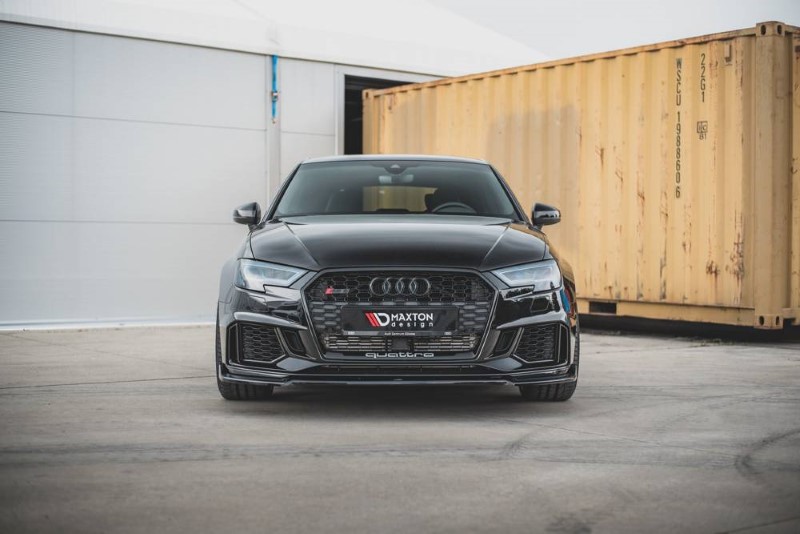 Voorspoiler V.3 Audi RS3 8V Facelift Glanzend Zwart