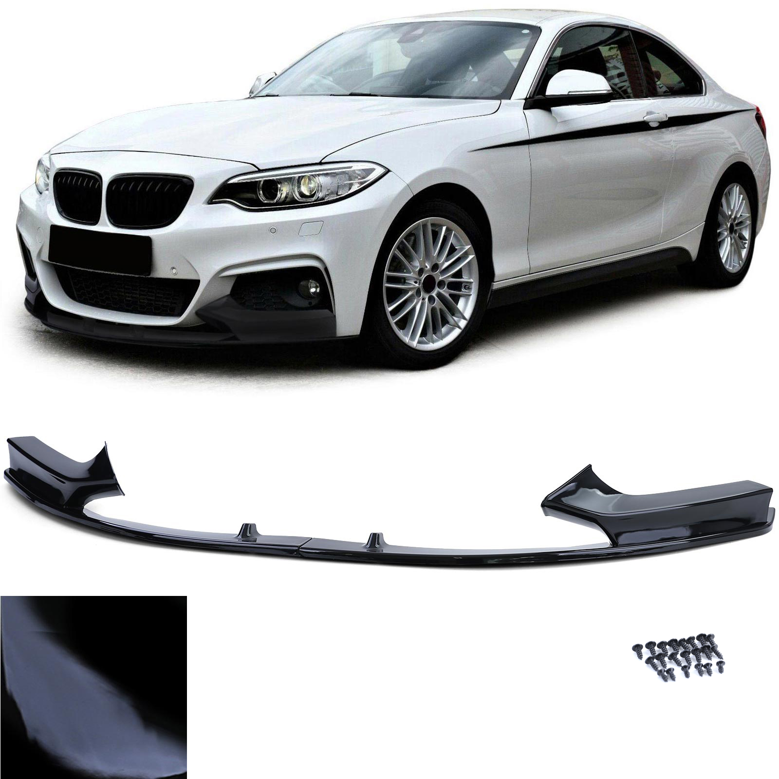 Voorspoiler BMW 2-Serie M Pakket F22 / F23 Glans Zwart