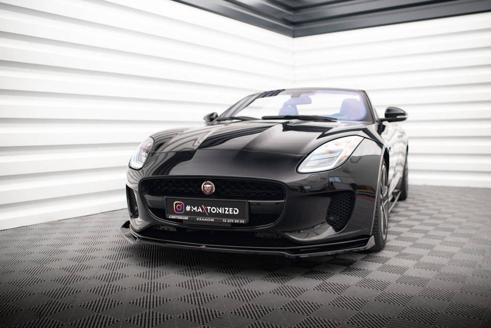 Voorspoiler V.2 Jaguar F-Type Facelift 16-20 Maxton Glans Zwart