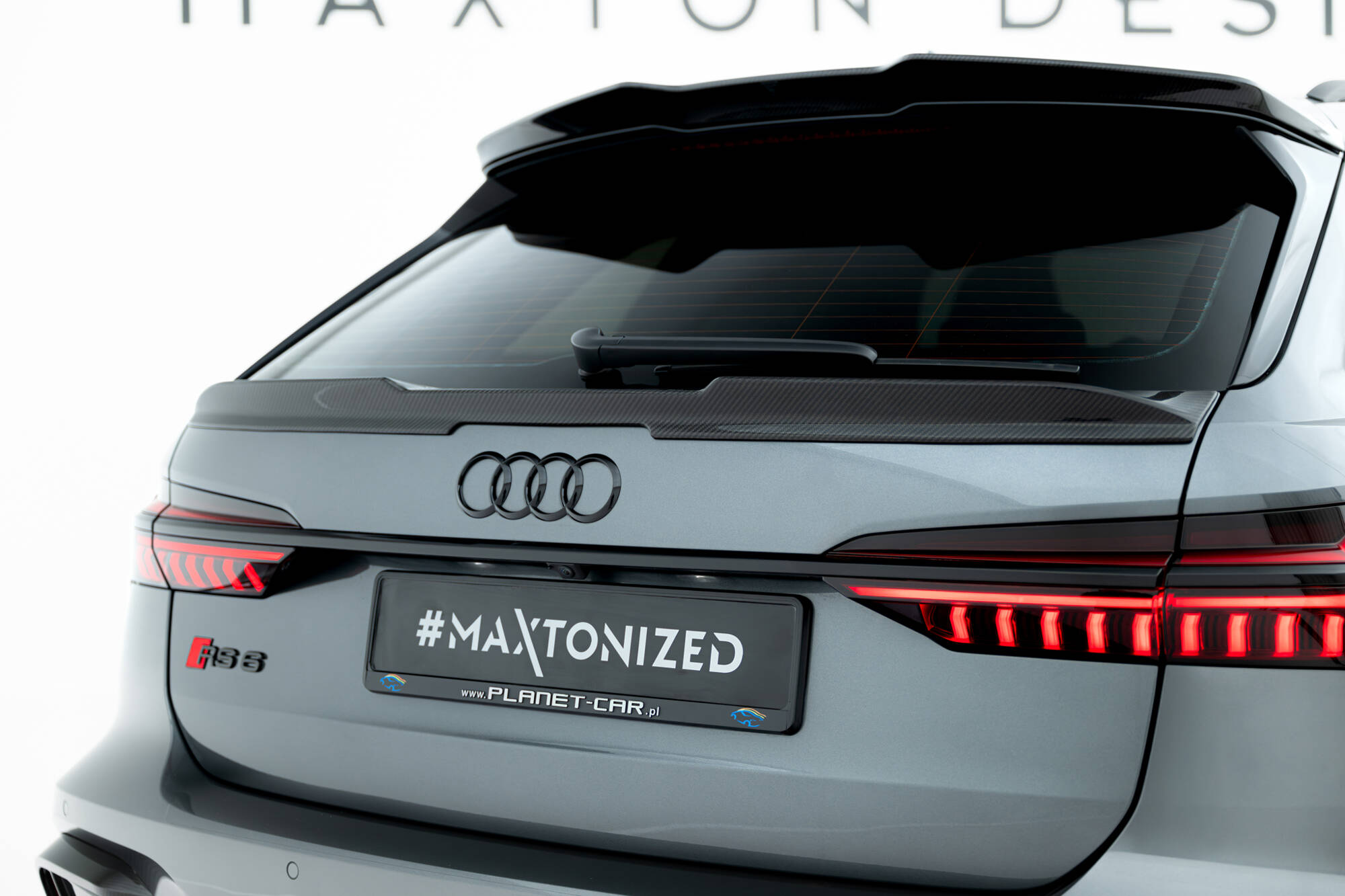 Carbon Fiber Spoiler Audi RS6 C8 Maxton Glanzend zwart