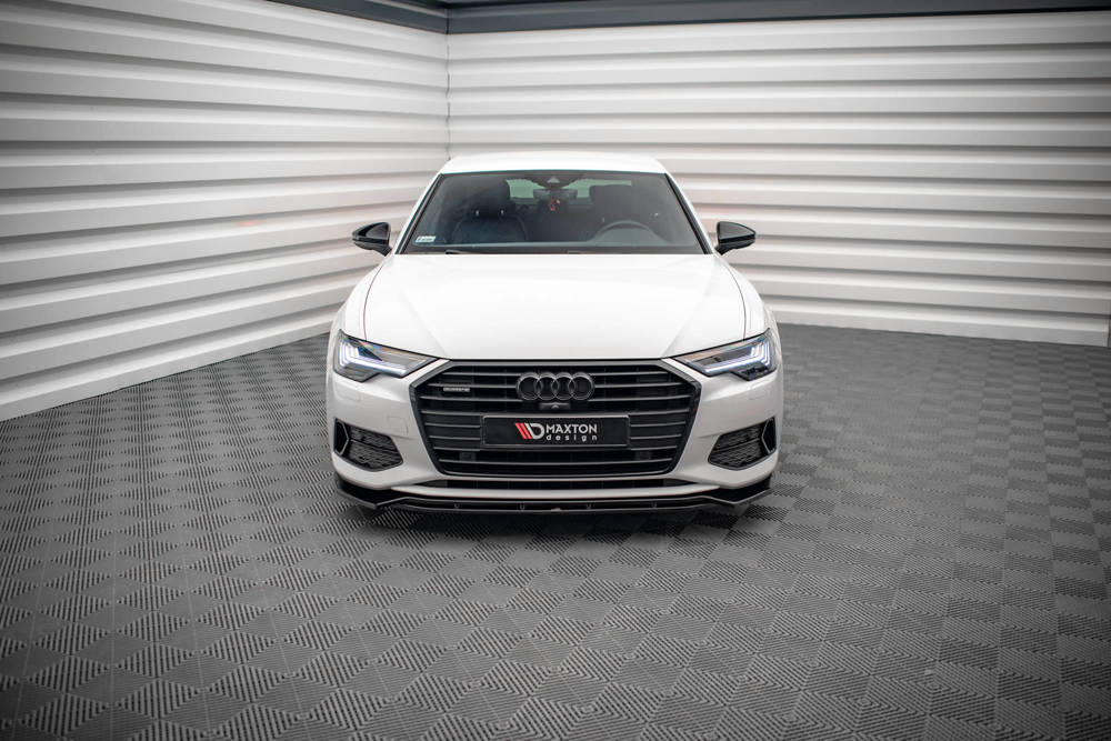 Voorspoiler V.3 Audi A6 C8 Maxton Glans Zwart
