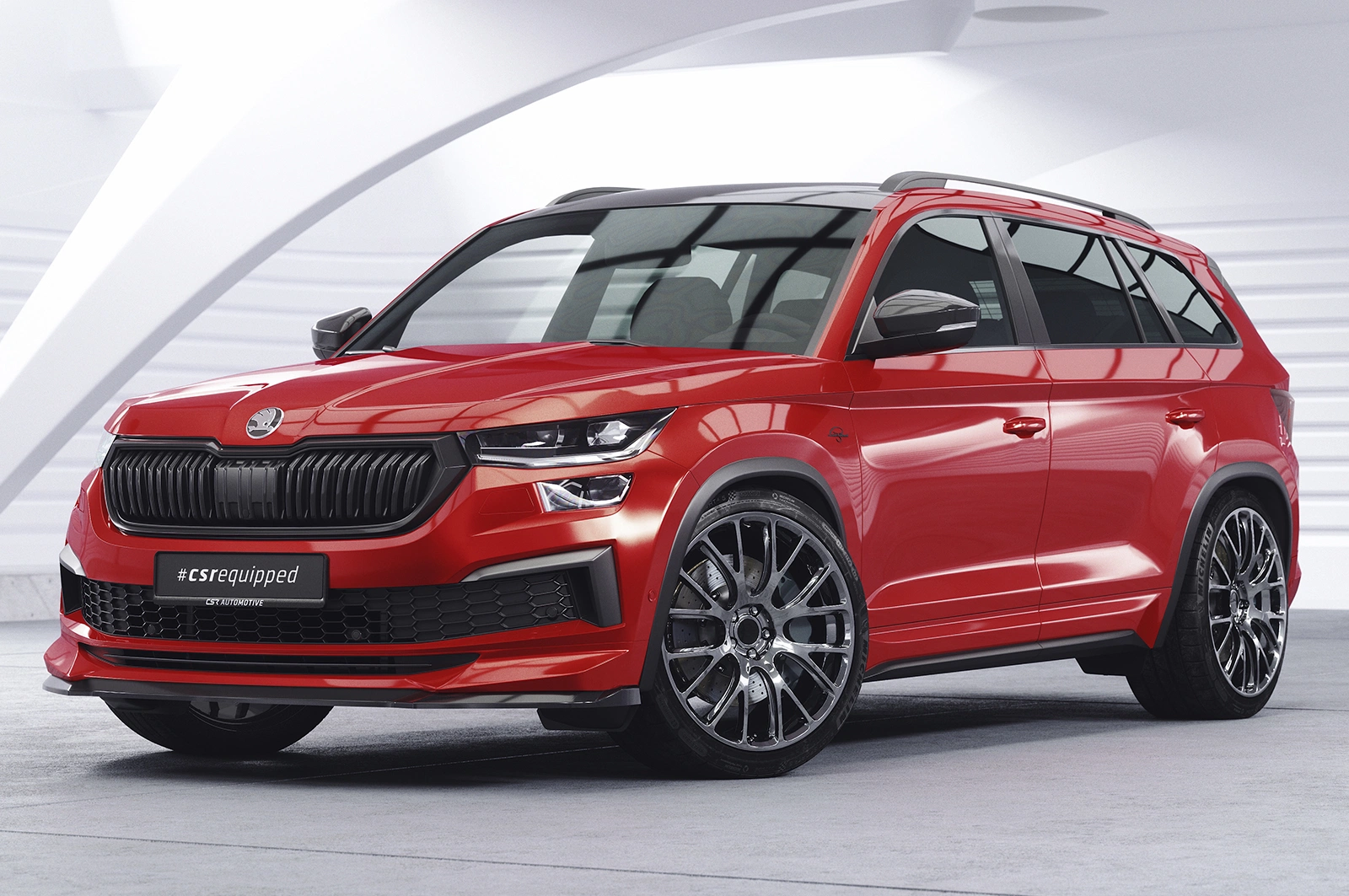 Voorspoiler Skoda Kodiaq (Facelift) 2021- Glans Zwart – CSR