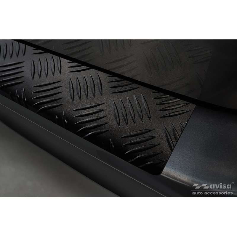 Matzwart Aluminium Achterbumperprotector  Mercedes Vito & V-Klasse 2014-2019 & Facelift 2019- 'Riffled Plate'
