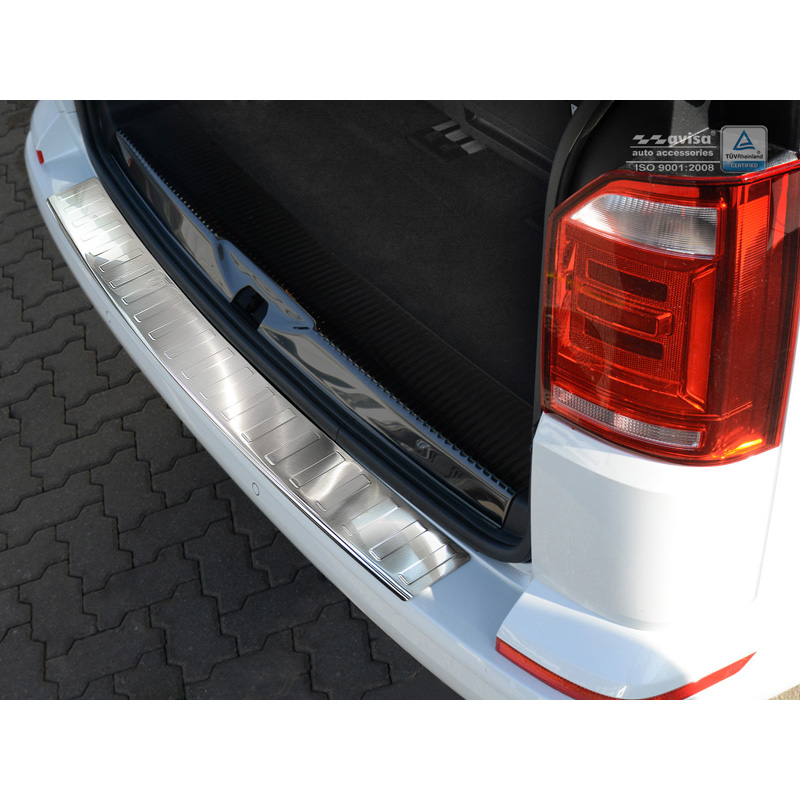 RVS Achterbumperprotector  Volkswagen Transporter T6 2015-2019 & FL 2019-2020 & T6.1 2020-2022  (met achterklep) 'Ribs'