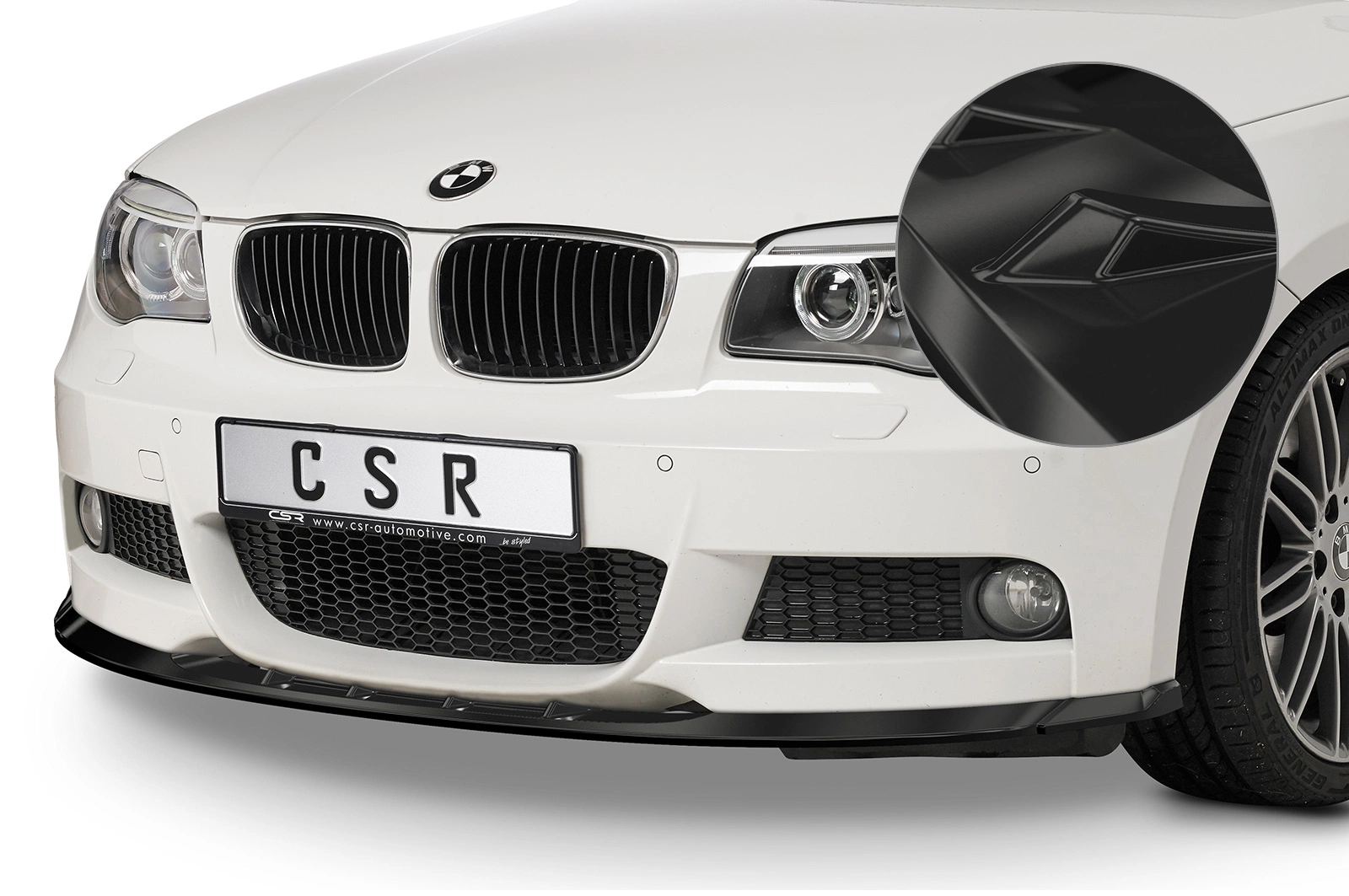 Voorspoiler BMW 1er E82 / E88 M-Paket 10/2007–10/2013 (Facelift, LCI) – CSR Automotive – Glans Zwart