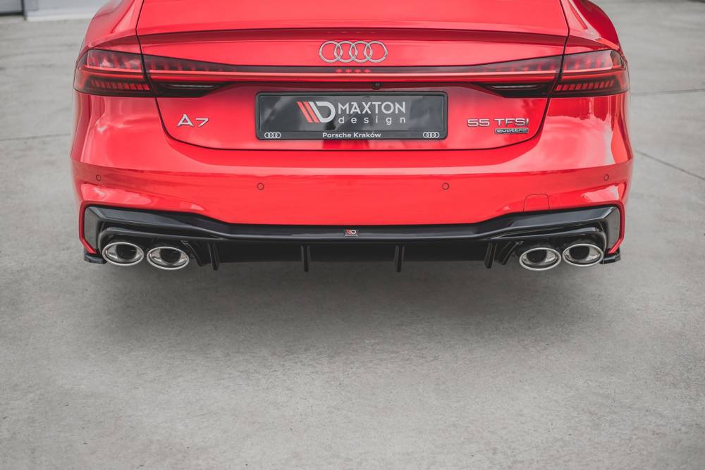 Diffuser Audi A7 C8 S-Line Maxton Glans Zwart Chrome Sierstukken