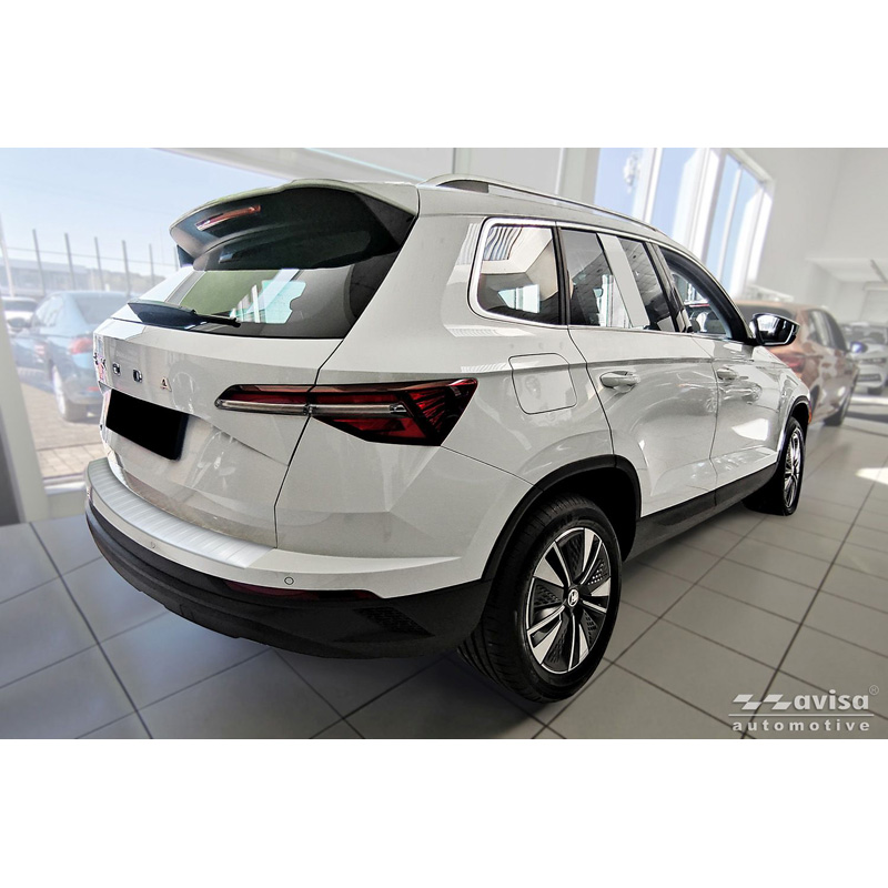 Avisa RVS gepoedercoate Achterbumperprotector  Skoda Karoq Facelift 2022- incl. Sportline 'Soft Silver'