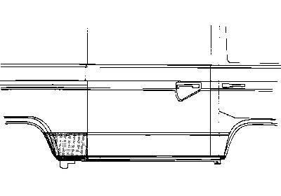 aansluitplaat, links VW T3, 1980-1992