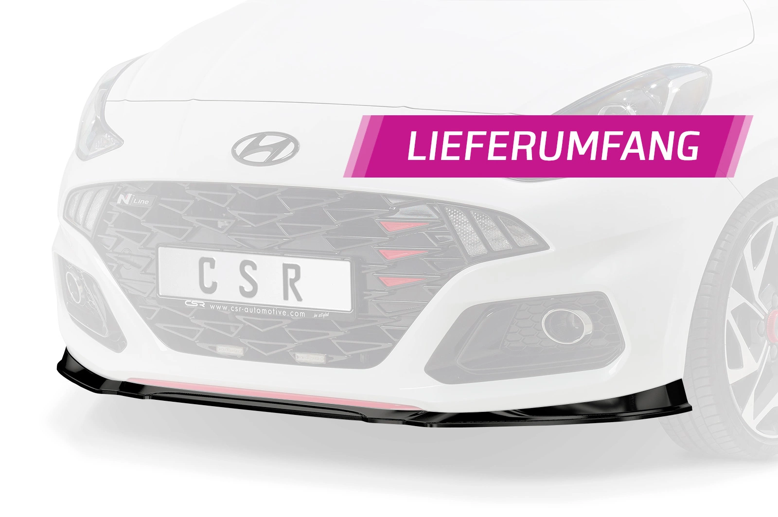 Voorspoiler Hyundai i10 (3. Gen) N-Line Glans Zwart – CSR Automotive