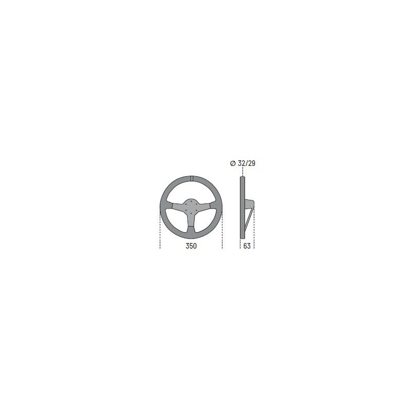Sparco Universeel Sportstuur 'L550 Monza' - Zwart Suede - Diameter 350mm