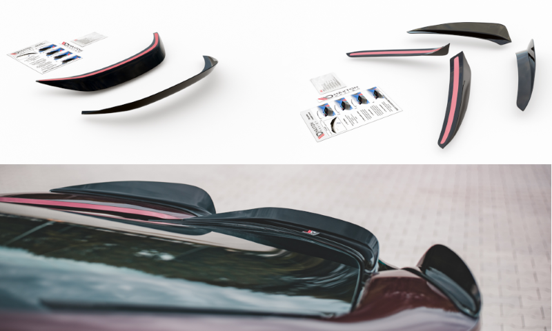 Set van Spoilercaps BMW I8 Glanzend Zwart Maxton