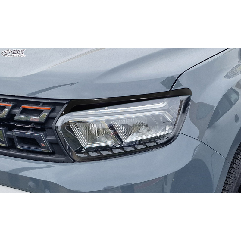 RDX Koplampspoilers  Dacia Duster II 2018-2024 (ABS Glanzend Zwart)
