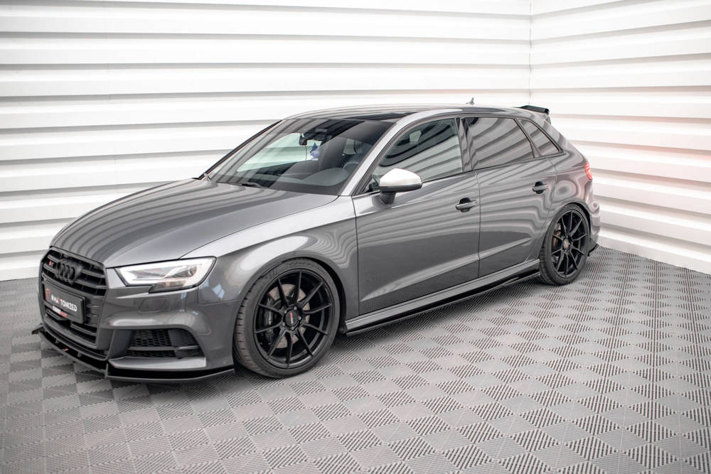 Zijskirts Audi S3 Sportback 8V FL Maxton Glans Zwart