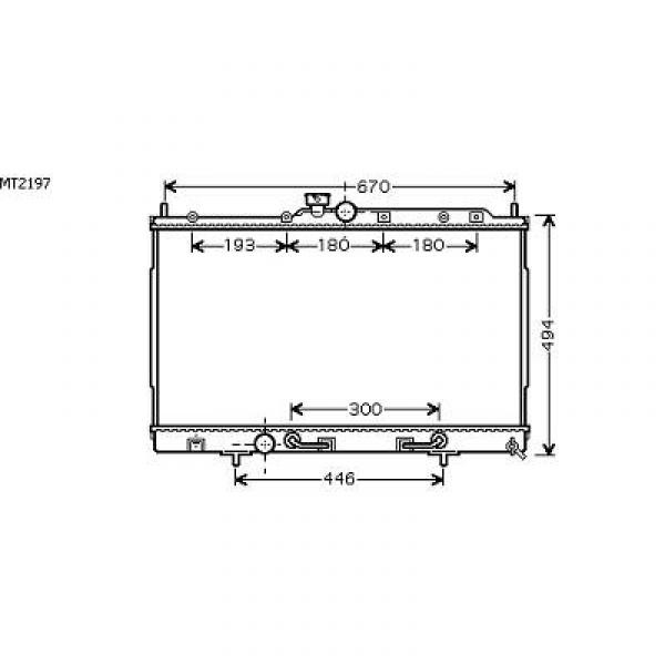 Radiator OUTLANDER 03-06 425x690x25 2.0I 16V A +/-A/C