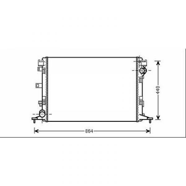 Radiator LAGUNA 07->> 690x472x32. 3.5I +/-AC 175 KW