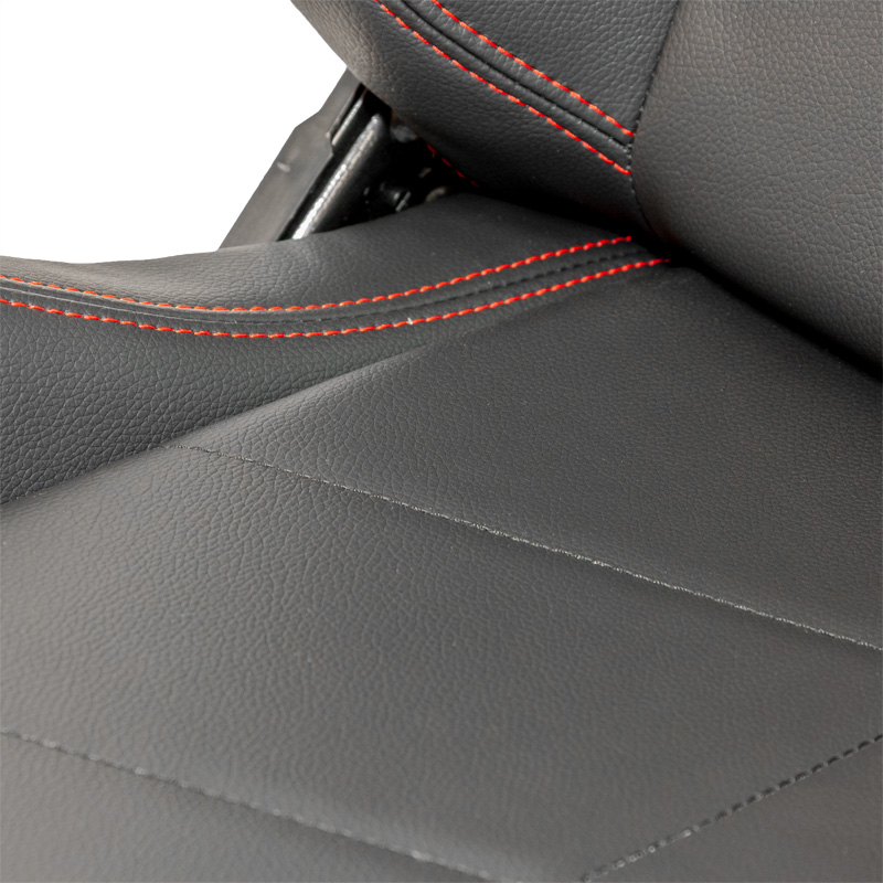 Sport seat Type TN Black PU leather + red stitching