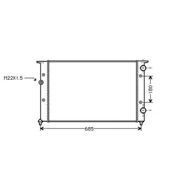 Radiator PASSAT 1.9 TD. 91-93 630x377