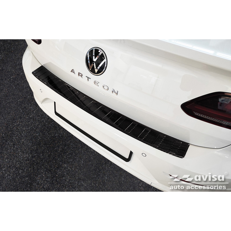Echt 3D Carbon Achterbumperprotector  Volkswagen Arteon 2017-2020 & FL 2020- 'Ribs'