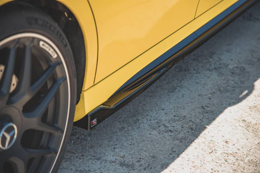 Zijskirts Mercedes A Klasse W177 A45 S AMG Glans Zwart Maxton