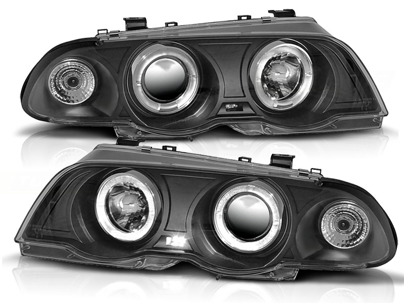 Faros BMW E46 sedan 98-01 Angel Eyes negro