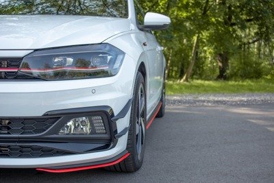 Voorspoiler VW Polo MK6 GTI Glans Zwart