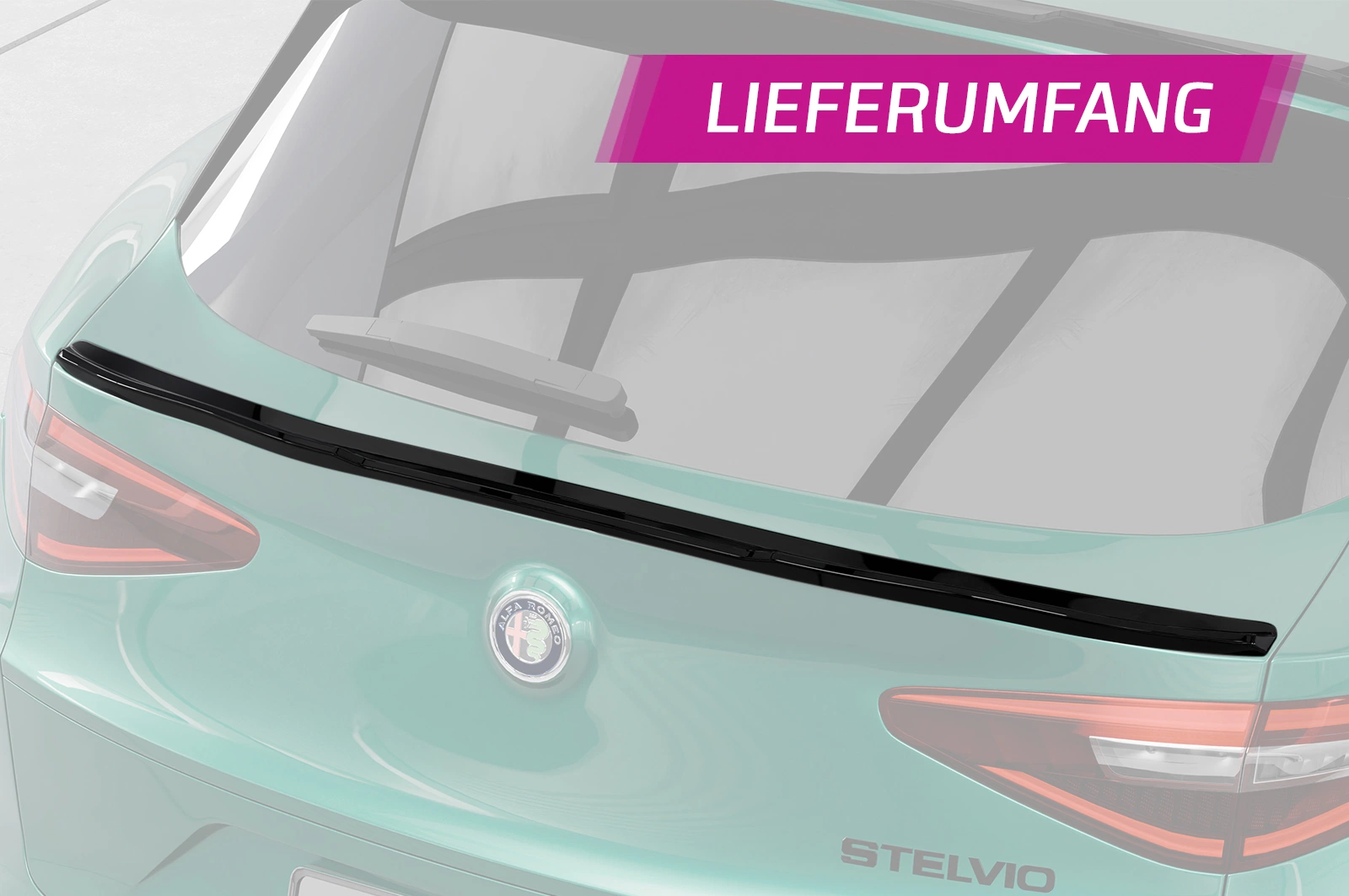 Achterspoiler Alfa Romeo Stelvio glans zwart